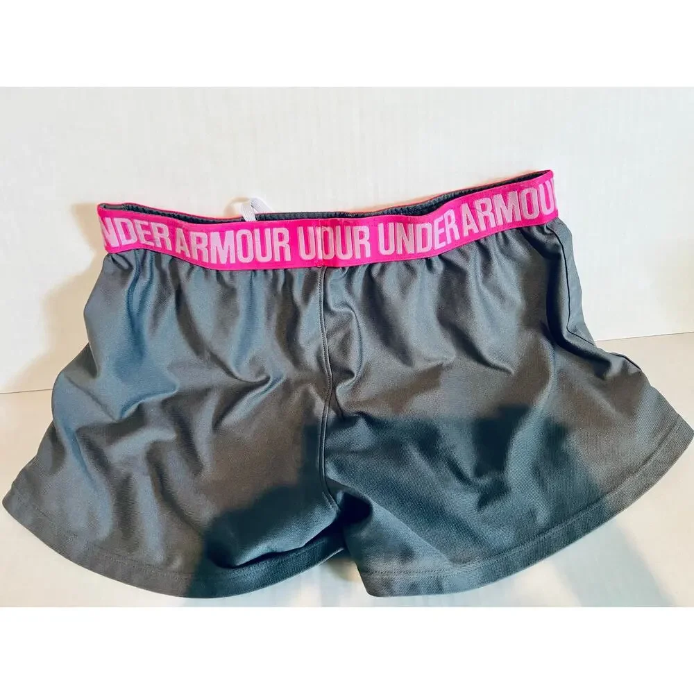 Under Armor Shorts.  Gray & Pink.  Size Small Elastic Waist.